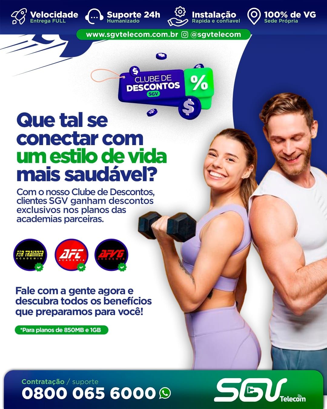 SGV  E SAUDE , DESCONTOS EM ACADEMIAS